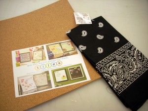 Bandana Memo Board with Button Push Pins