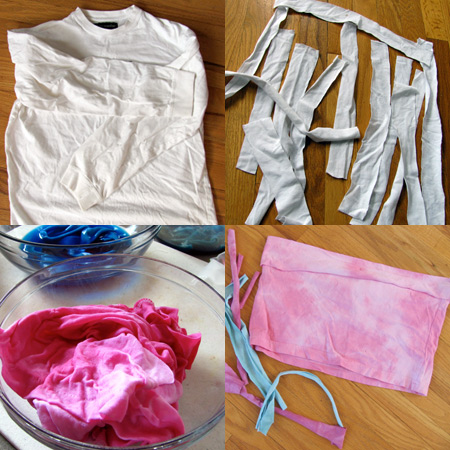 Making a recycled t-shirt button skirt by Jen Goode