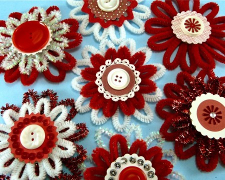 chenille stem flowers - ornaments