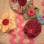 Yo-yos flowers with button center