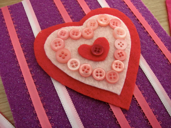 Cute Button and Ribbon Valentine by Jen Goode