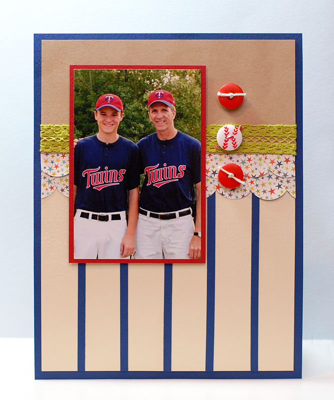 Baseball buttons and card Layout by Keri Lee Sereika