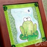 Happy Frog and Fly wall decor with button accents by Jen Goode