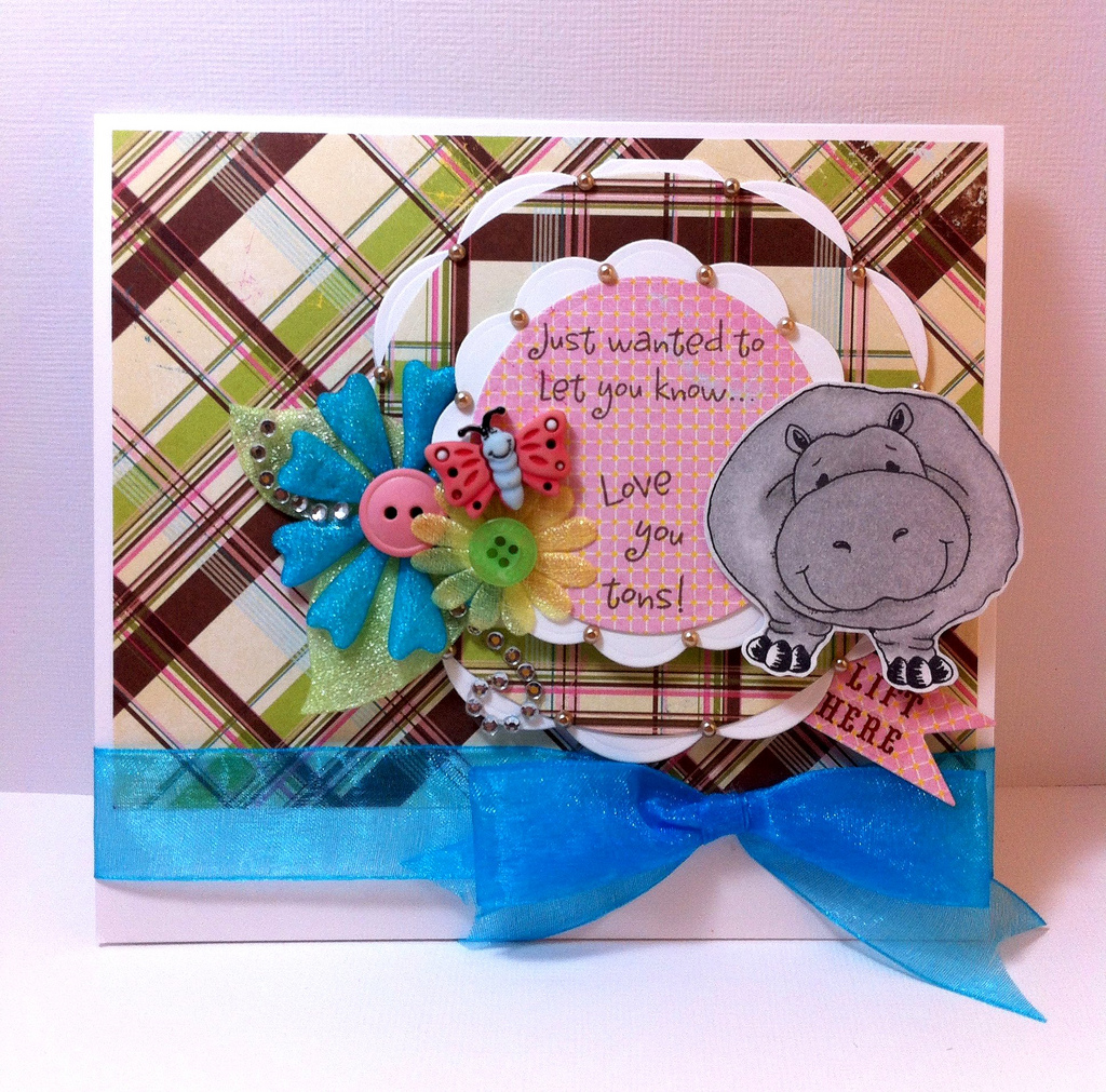 Handmade hippo card