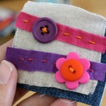 Mini button art from craft scraps and buttons