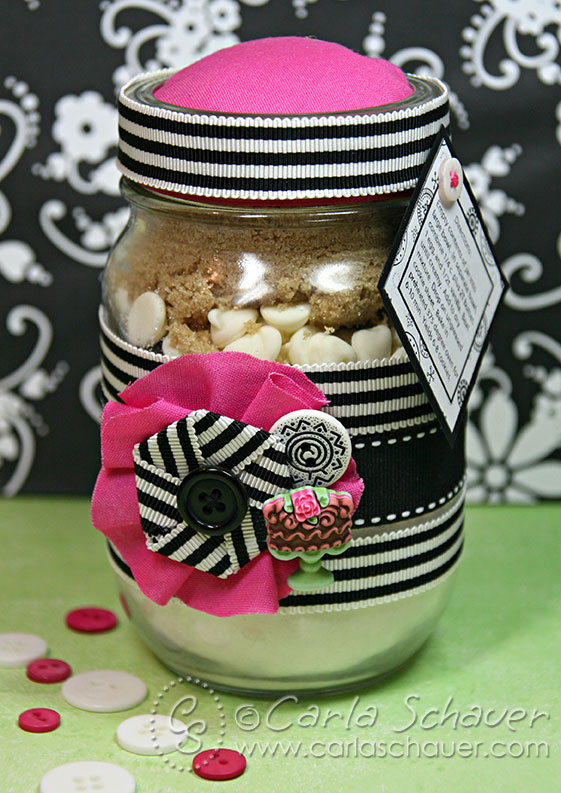 Layered Jar Baking Party Favors using buttons