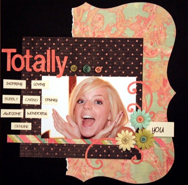 totally - buttons on a scrapbook page