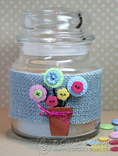 Button flowerpot Candle hostess gift