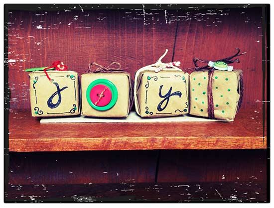 Mini Christmas Packages with buttons