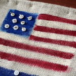 paint burlap and button American flag decor by Jen Goode