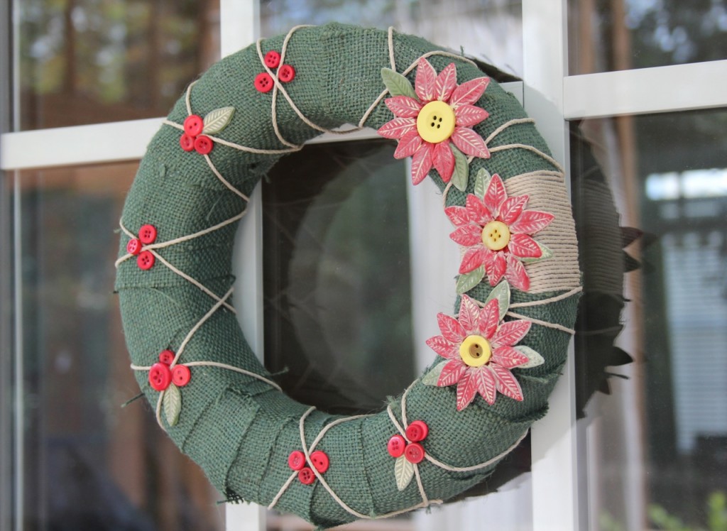 country chic Christmas Wreath - full view