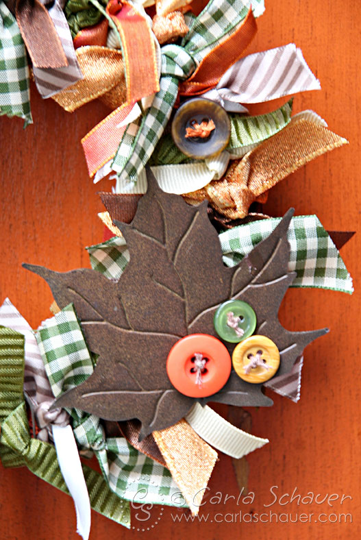 Button Accents on Ribbon Wreath