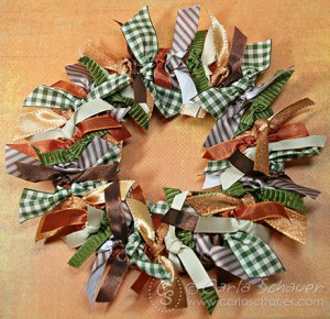 Making Tied Ribbon Wreath