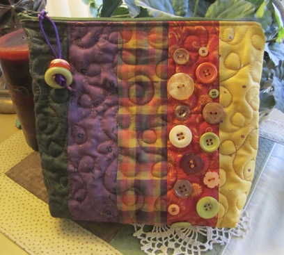 Fall Zippered Bag with Buttons by Denise Clason