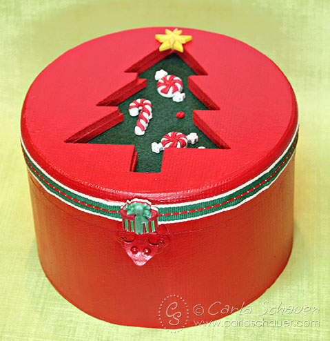 Holiday Candy Gift Container with Themed Buttons