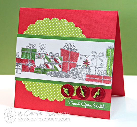 Button embellished holiday card