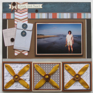 Ribbon and Buttons Scrapbook Page Layout