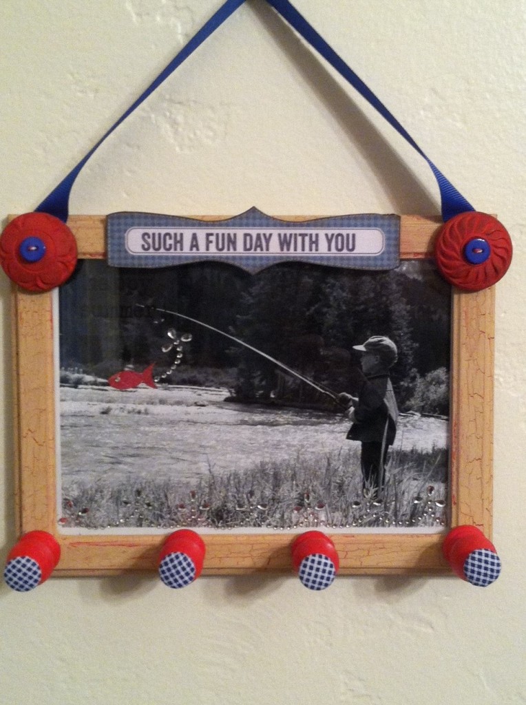 Father's Day Gift with buttons and paint, masculine and patriotic