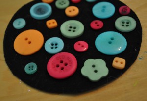 Glue Buttons on Coaster