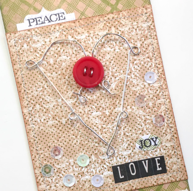 Christmas Gift Tag with wire heart