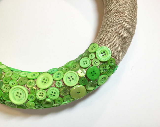 Button wreath construction