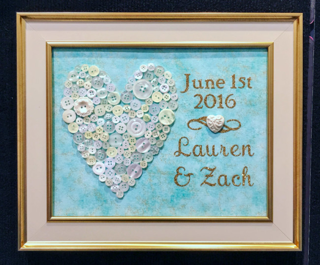 DIY Wedding Frame with button heart