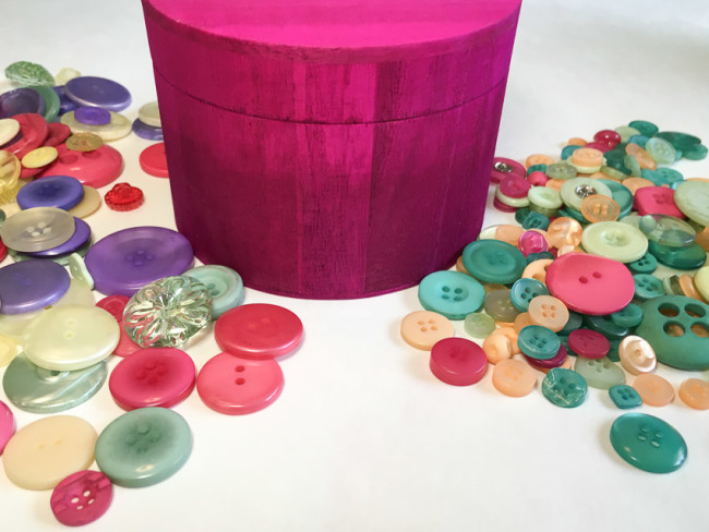 Buttons to match wood trinket box