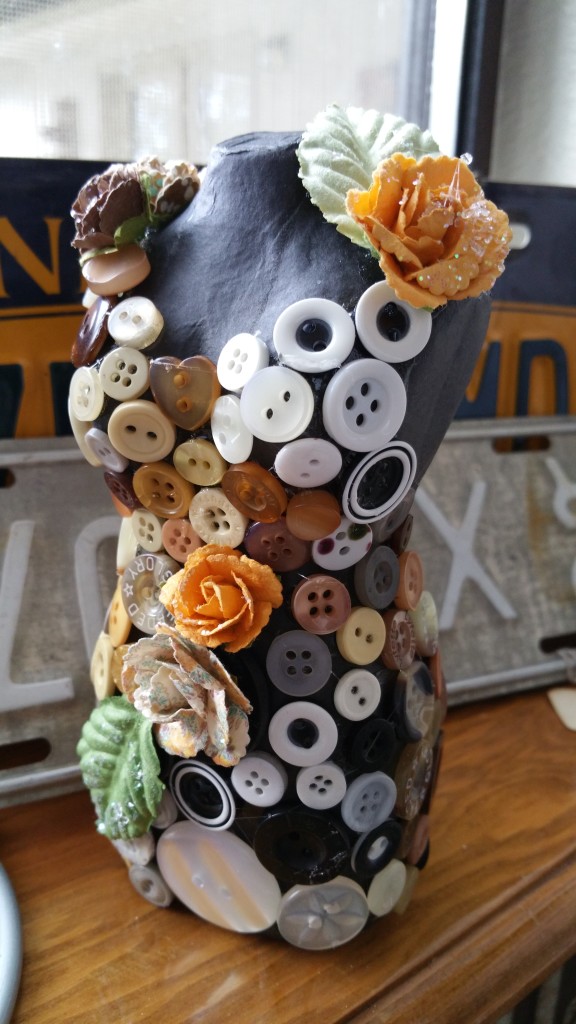 Button Decorated Dress Form