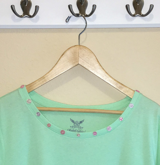 Embellish a T-shirt Neckline with Buttons