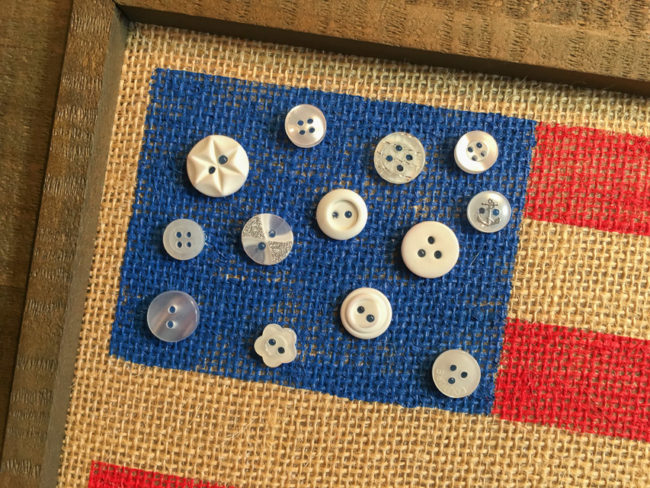 Flag buttons close-up