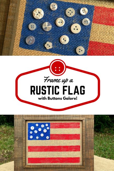 Rustic Flag frame is great home decor for the 4th of July! Created by Nancy Nally for Buttons Galore. 