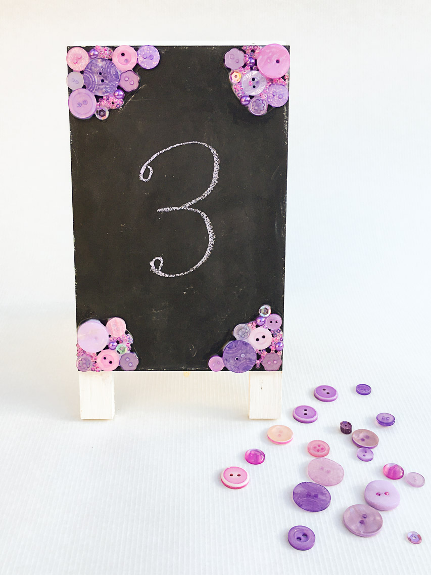 DIY Wedding Chalkboard Table Number