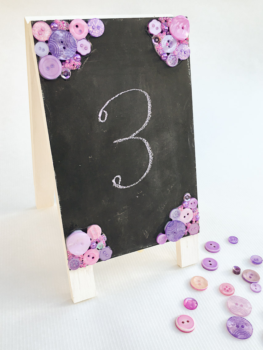 DIY Wedding Chalkboard Table Number