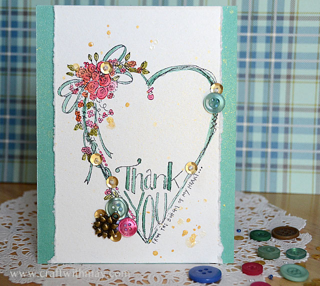 Thank you card by May Flaum using 28 Lilac Lane Limited Edition Fall Mix from Buttons Galore & More