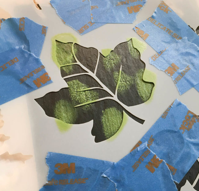 Painted Leaves in progress
