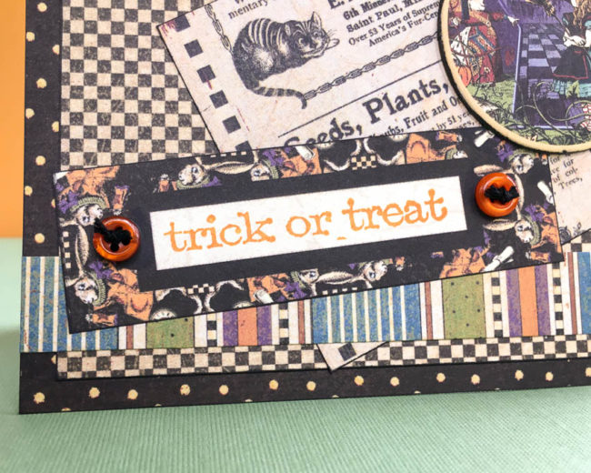 trick or treat halloween card close-up