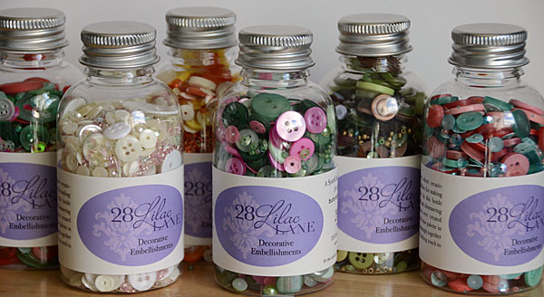 new 28 Lilac Lane embellishment bottles for fall 2016 from Buttons Galore & More!