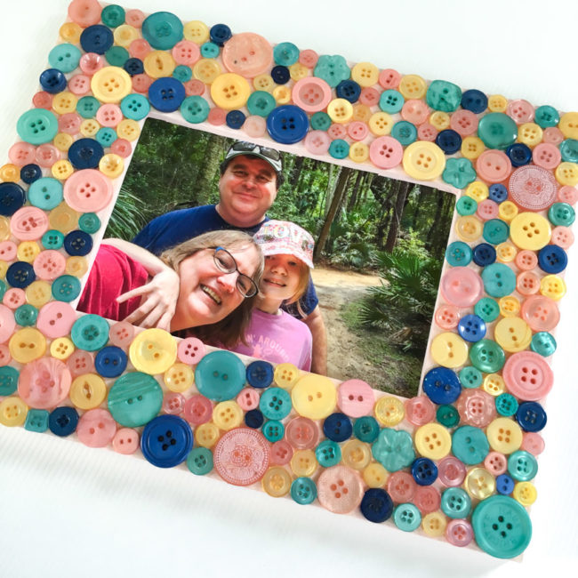 Button Frame with Glam Girl Buttons by Buttons Galore