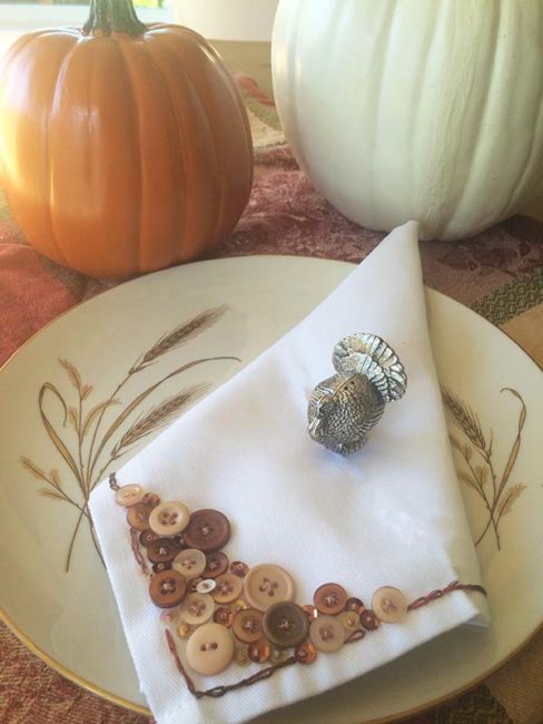 embellished thanksgiving napkins