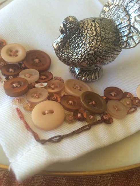 Embellished Thanksgiving Napkins close-up