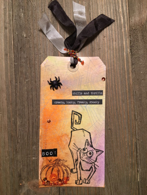 Scaredy Cat Halloween Tag by Nancy Nally for Buttons Galore