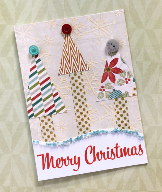 Retro Merry Christmas Card by Nancy Nally for Buttons Galore