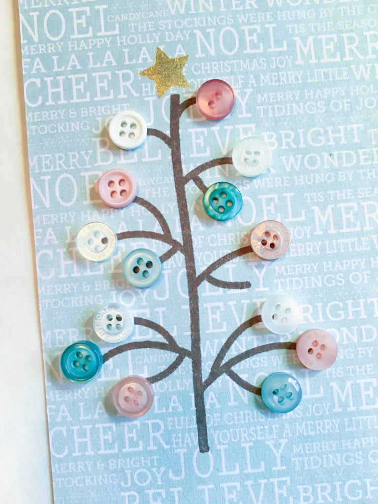 Pastel Button Christmas tree Close-up