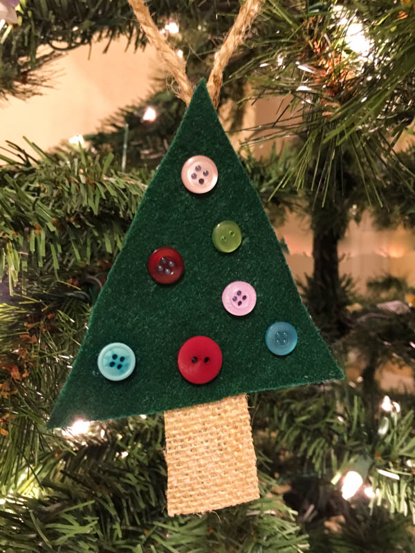 Felt Christmas Tree Ornament with buttons