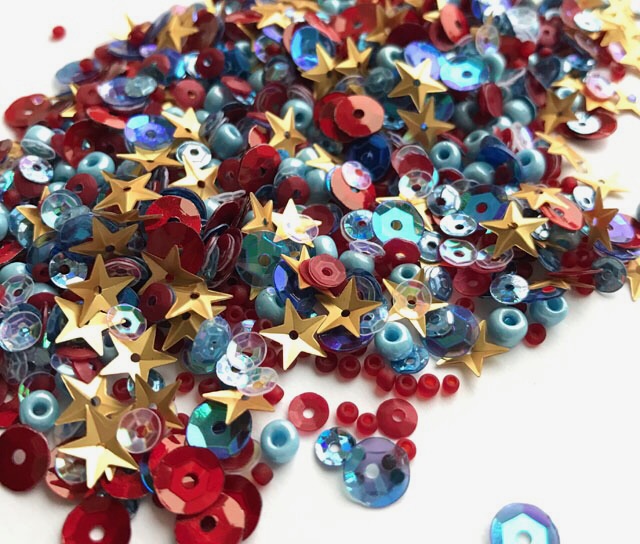 28 Lilac Lane Stars and Stripes sequin bead mix