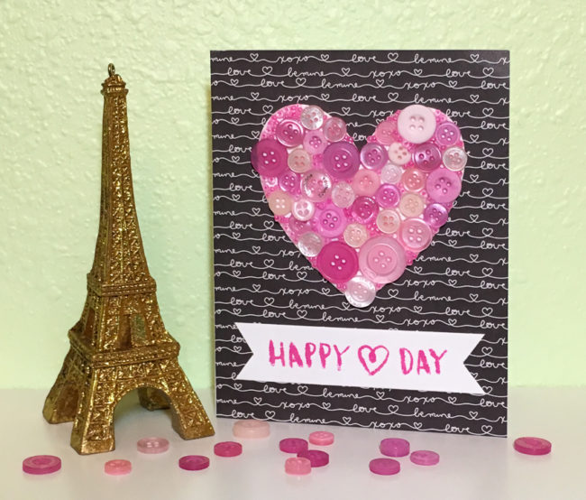 Button Collage Heart Card