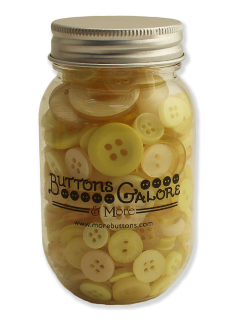 Lemon Twist Button Mason Jar by Buttons Galore