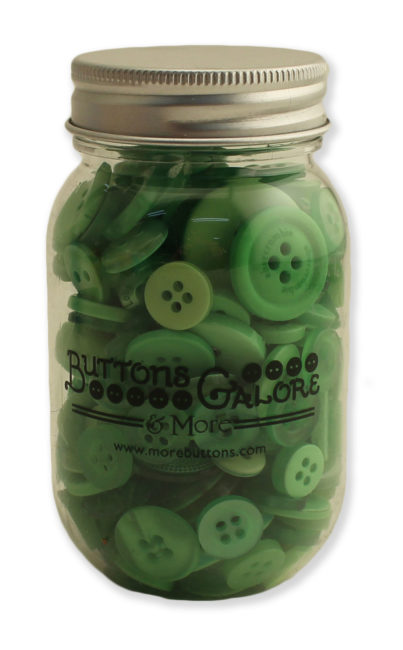 Greenery Button Mason Jar by Buttons Galore