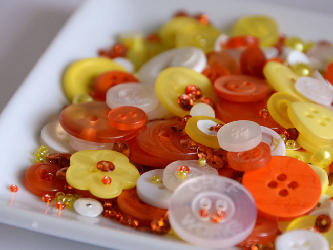 candy corn embellishment bottle