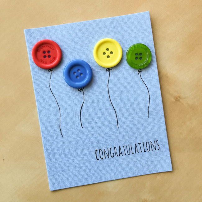 Congratulations Button Balloon Card